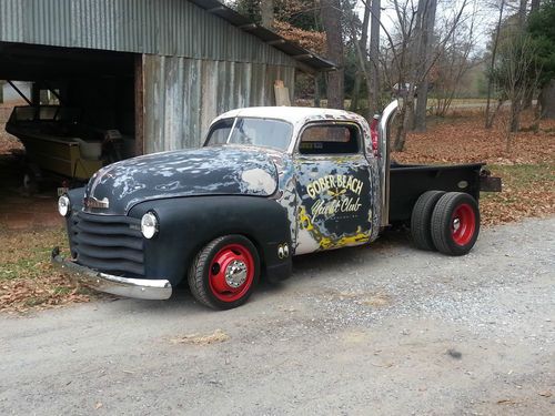 1952 chevy dually  shop truck, rat rod, patina, slammed