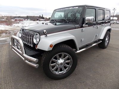 2012 jeep wrangler unlimited 4x4 20" chrome skylights heated leather 1 owner