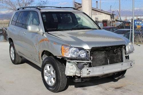 2002 toyota highlander v6 4wd damaged repairable runs! priced to sell wont last!