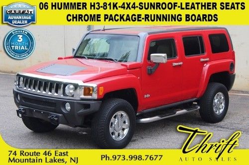 06 hummer h3-81k-4x4-sunroof-leather seats-chrome package-running boards