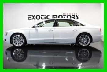 2013 audi a8 l, ibis white on silk beige, 2,467 miles, msrp $95,625 only $81,888