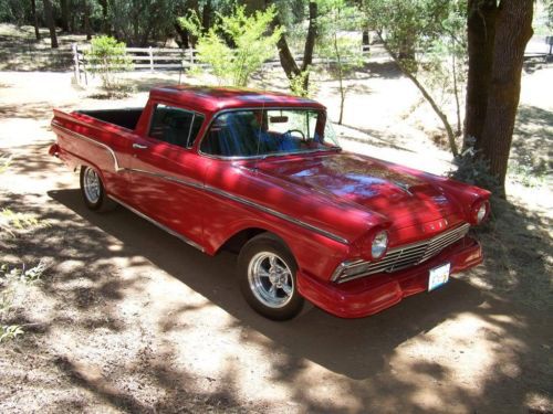 1957 ford ranchero custom first year! thunderbird motor red calif. nice low res!