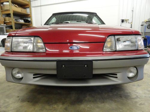 1992 ford mustang gt convertible 5.0 auto 12,800 miles! wild strawberry titanium