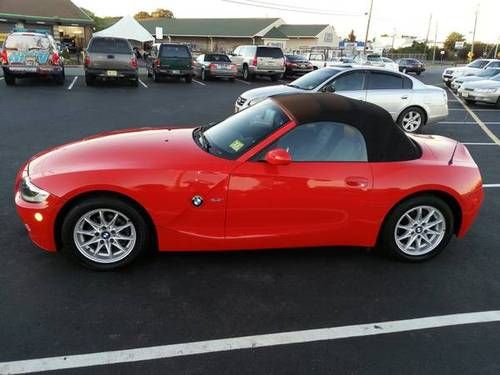Bmw z4 roadster convertible 2005 5 speed red convertible low miles