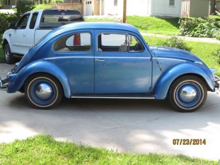 1958 vw bug  blue  no rust  excellent condition  many new parts