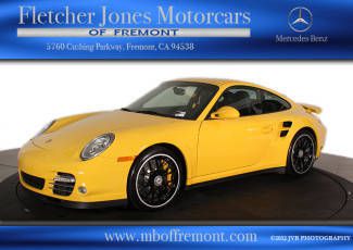 2012 yellow porsche 911 turbo s, low miles, heated seats, black wheels, xm radio