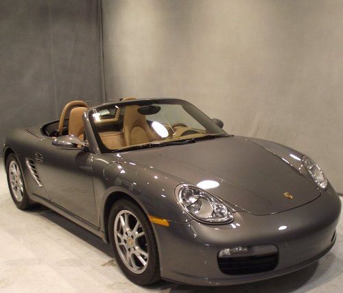Crtfd 2007 07 porsche boxster convertible grey/tan 23k miles 1 owner cleancarfax