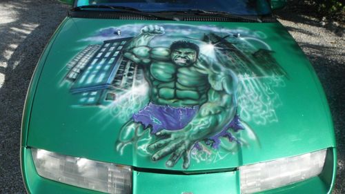 1992 saturn sl2 base sedan 4-door 1.9l/custom incredible hulk airbrushed paint