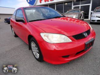 2004 honda civic lx red coupe 1.7 liter automatic   nr no reserve