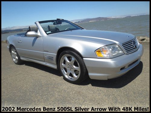 Stunning 2002 mercedes benz sl500 silver arrow edition only orig. 48,100 miles!