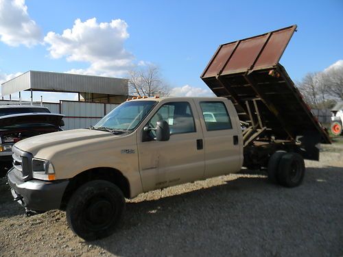 2004 ford f-450 crew cab xl 6.0l powerstroke flatbed dump truck