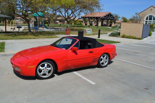 1989 porsche 944 s2 cabriolet convertible guards red, leather
