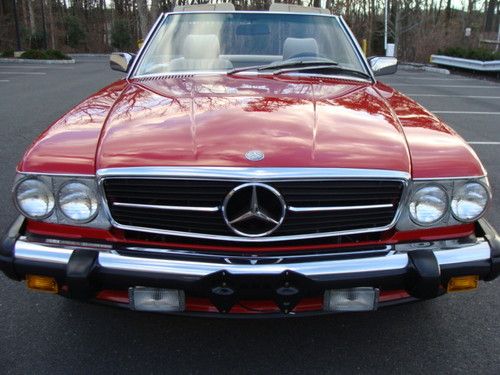 1989 mercedes benz 560 sl red/tan low mileage exceptional car !!! must see !!!