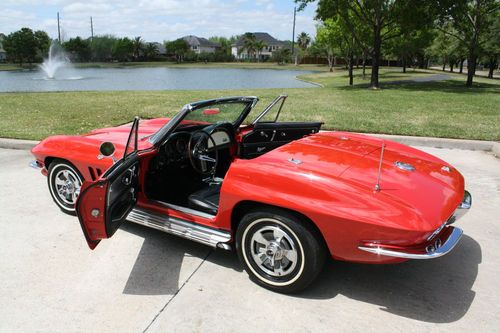 1966 chevrolet corvette convertible, rally red, matching numbers