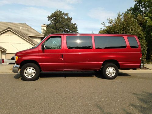 2000 ford e-350 super duty xlt 15 passenger van * cherry red * great condition