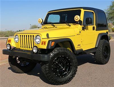 No reserve 2004 jeep wrangler sport manual 4x4 lifted hard top low mile clean