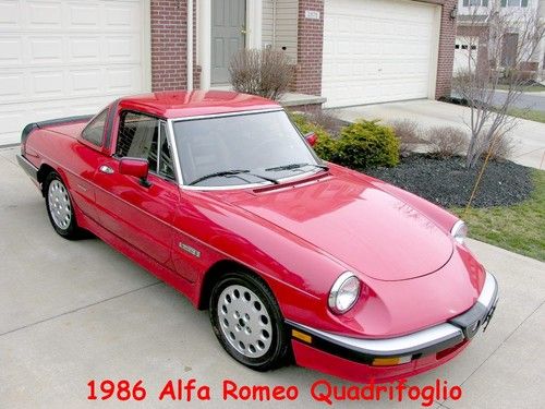 1986 alfa remeo spider quadrifoglio convertible w/hardtop 26k miles 1 owner