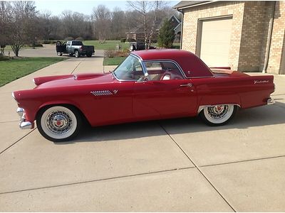 1955 ford thundebird- red/red and white interior