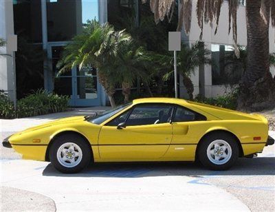 1977 ferrari 308 gtb carburated yellow 1 owner 17k mile excellent inside &amp; out