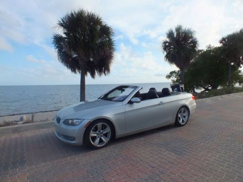 2007 bmw 335i convertible turbocharged - silver &amp; black leather