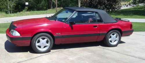 1989 ford mustang lx 5.0 convertible automatic new top 25th anniversary red