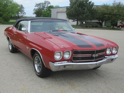 1970 chevrolet chevelle ss red convertible big block 454 ls5 4 speed factory air