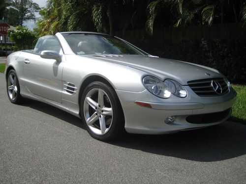 Mercedes benz 500 sl roadster one owner convertible coupe benz 2004 navigation