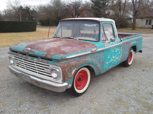1964 ford f100 rat rod custom lowered patina 289 short bed style side