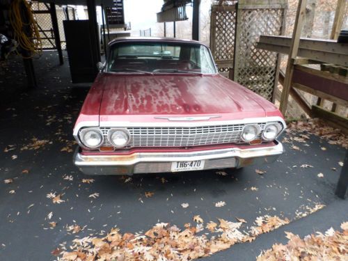 1963 chevrolet impala ss   red   great mechanical condition  needs body work