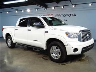 2011 toyota tundra crew max 4x4 super white leather nav heated seats bed cover