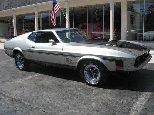 1972 ford mustang mach 1 pewter silver matching numbers 351 q code
