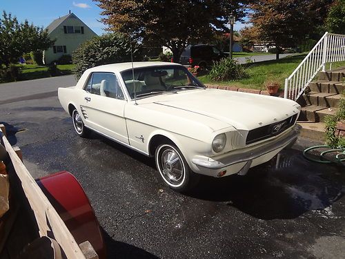 1966 ford mustang coupe 6cyl. automatic white -- relisting