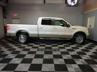 White 4x4 lariat crew cab nerf bars towing beige leather wood grain power seat