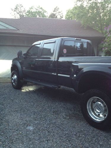2006 ford f550 diesel 4x4 lariat loaded lifted fx4 package black drw dually