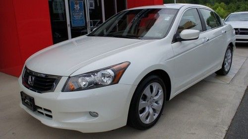 08 accord ex-l white tan only 24k miles! $0 down $263/month!