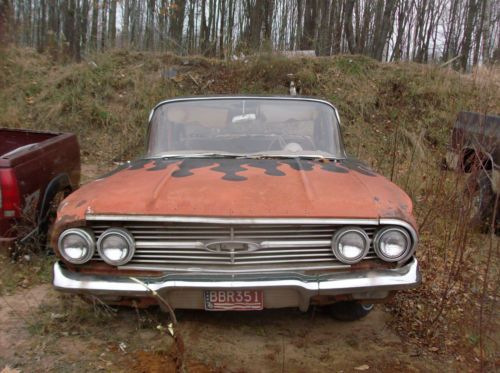 1960 chevy chevrolet four door hardtop impala parts car w/ engine rims