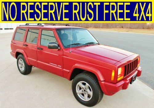 No reserve low mileage rust free 4x4 4.0l cherokee classic sport grand 99 00 01