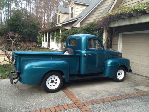 1948 ford f1 pickup, flathead v8, 6 volt, teal green, restored, great condition