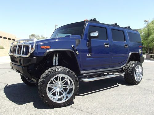 2007 hummer h2 custom! lifted! stereo! wheels! blue! rare! $20,000.00 in extras!