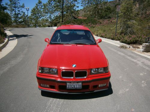 1996 bmw e36 m3 coupe - stick shift - bright red - socal car