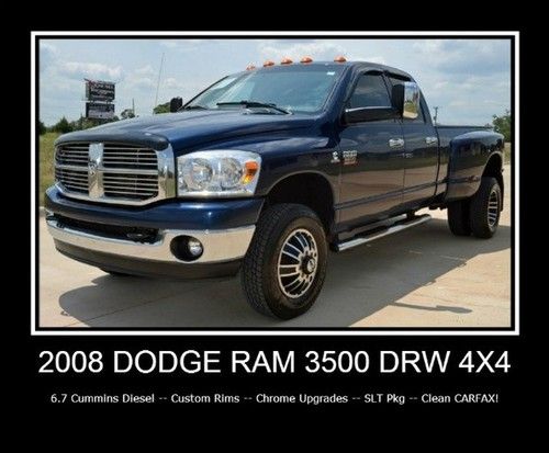 4x4 cummins diesel dually -- chrome upgrades -- custom rims -- clean carfax!