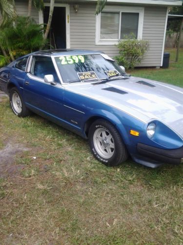 1981 datsun 280zx blue and silver t top 6 cyl 5 spd