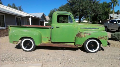 1951 ford f1 pickup shortbed shop truck vintage patina white walls old school