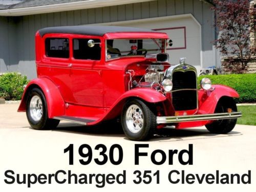1930 ford chopped 2 dr sedan custom street hot rod steel body supercharged 351