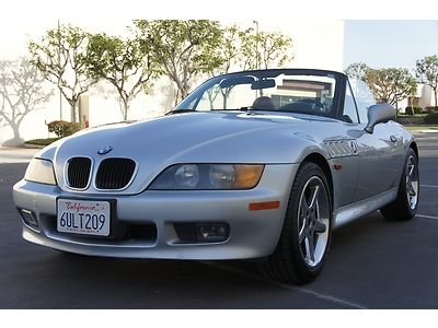 1996 bmw z3 silver 5 spd convertible low miles red interior ac chrome whls nice