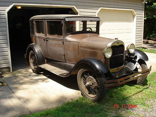 1929 ford model a four door briggs body blind back -- barn fresh
