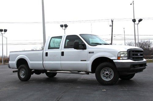 2004 ford f-350 xl 4x4 diesel crew cab 6.0 powerstroke long bed hitch clean!!