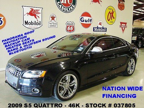 2009 s5 quattro,pano roof,nav,htd lth,b&amp;o sys,19in chrome whls,46k,we finance!!