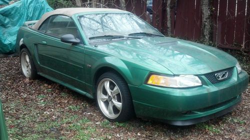 Beautiful electric green 1999 ford mustang gt convertible