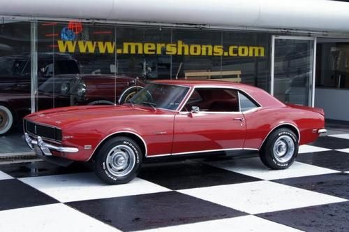1968 camaro rs, factory air conditioning, red on red!!
